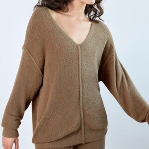 Wilfred Brown V-Neck Sweater